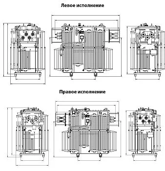 Фото чертежа ТМГФ 1000/10/0,4 Фото чертежа ТМГФ 1000/10/0,4